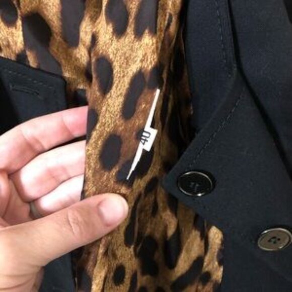 Dolce & Gabbana Italian Womens Black Blazer with Vest & Leopard Lining Size 40 - Picture 10 of 10